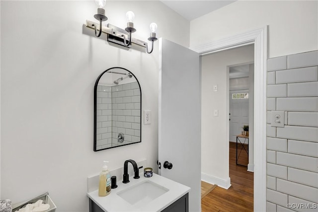 7709 Yolanda Rd, Henrico, VA 23229 - bathroom with vanity and wood finished floors