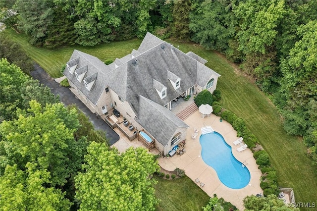 3631 Cannon Ridge Ct, Midlothian, VA 23113 - aerial view of property and surrounding area with a pool