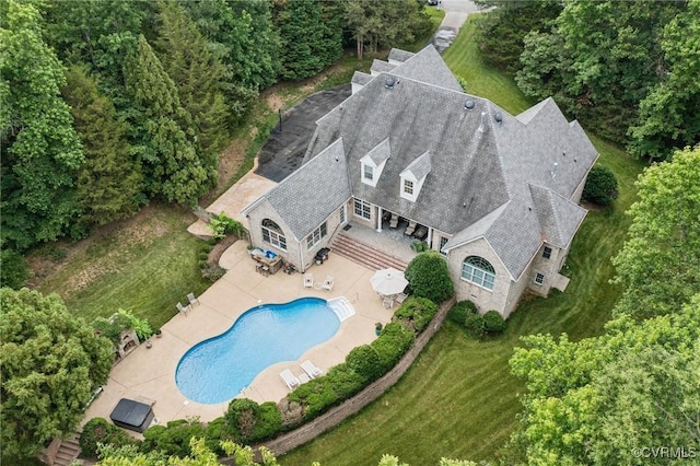 3631 Cannon Ridge Ct, Midlothian, VA 23113 - aerial view of property and surrounding area featuring a pool area