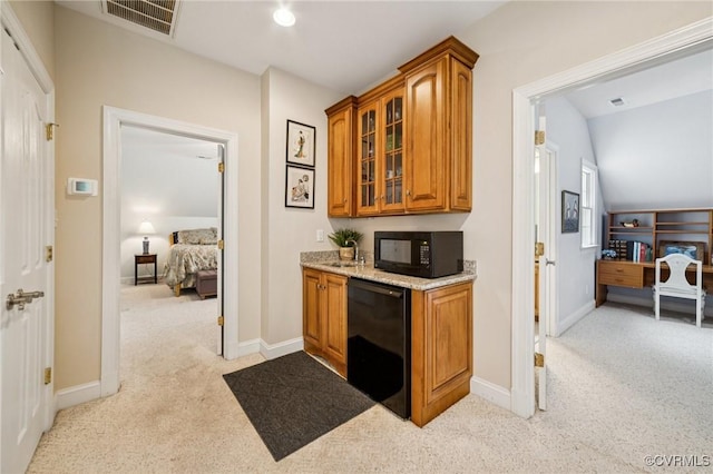3631 Cannon Ridge Ct, Midlothian, VA 23113 - bar area with black appliances and light carpet