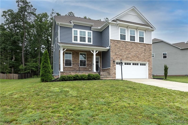 15037 Hazelbury Cir, Midlothian, VA 23112 - view of front of property with covered porch, an attached garage, concrete driveway, and stone siding