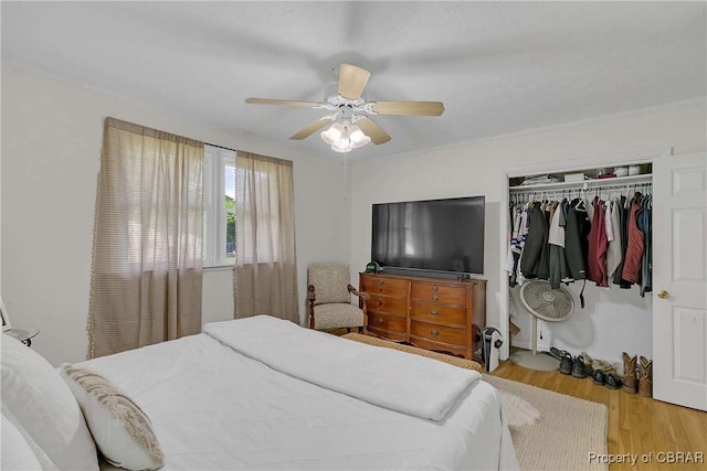 7284 Farinholt St, Gloucester, VA 23061 - bedroom featuring a closet, wood finished floors, and ceiling fan