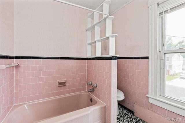 224 Hamilton Ave, Colonial Heights, VA 23834 - full bath with tile walls, a bath, wainscoting, and a shower