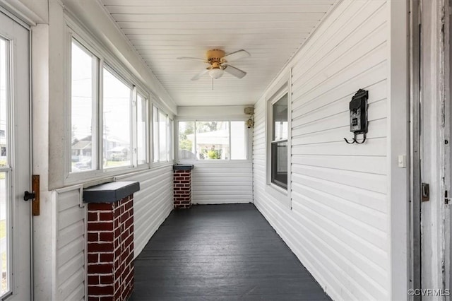224 Hamilton Ave, Colonial Heights, VA 23834 - unfurnished sunroom with a ceiling fan