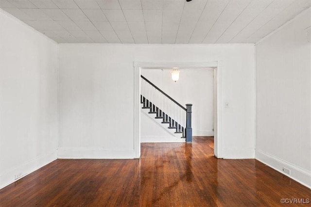 224 Hamilton Ave, Colonial Heights, VA 23834 - unfurnished room featuring wood finished floors, stairs, and crown molding
