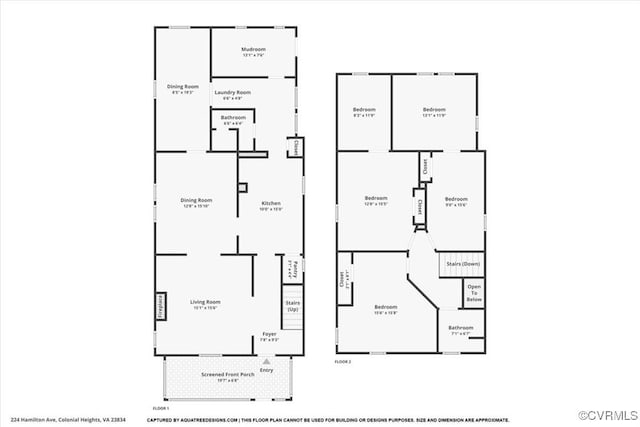 224 Hamilton Ave, Colonial Heights, VA 23834 - view of property floor plan