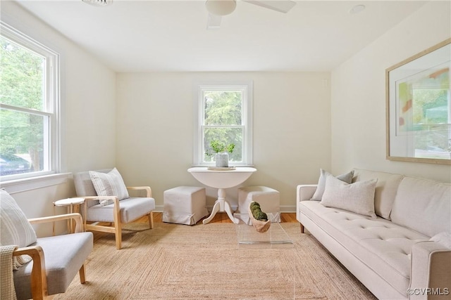 8467 Shady Grove Rd, Mechanicsville, VA 23116 - living area with plenty of natural light and a ceiling fan