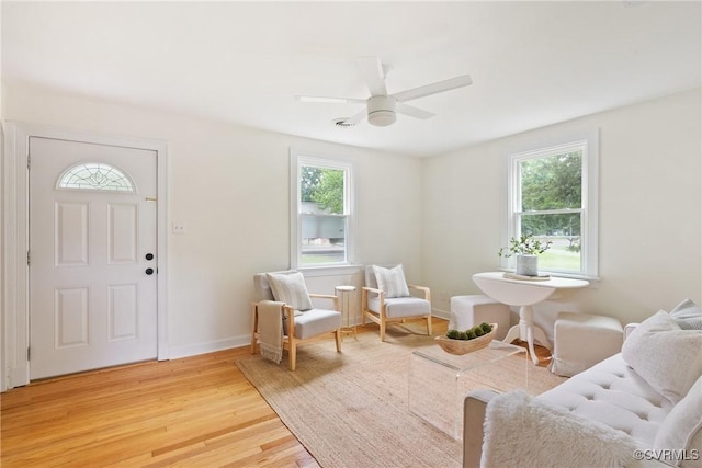 8467 Shady Grove Rd, Mechanicsville, VA 23116 - entrance foyer featuring light wood-type flooring and ceiling fan