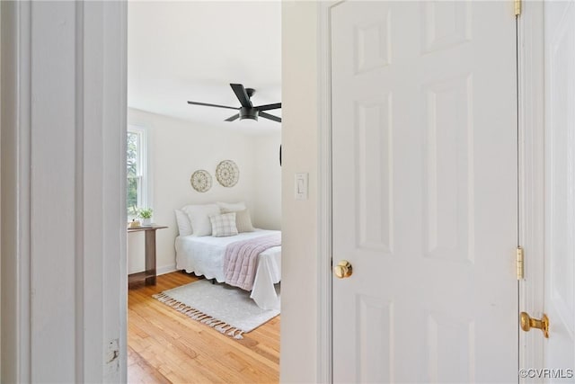 8467 Shady Grove Rd, Mechanicsville, VA 23116 - bedroom with light wood-type flooring and a ceiling fan
