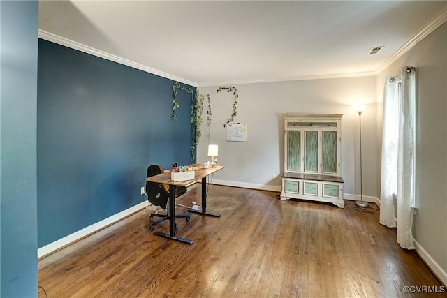 813 Spirea Rd, North Chesterfield, VA 23236 - office featuring wood finished floors and ornamental molding