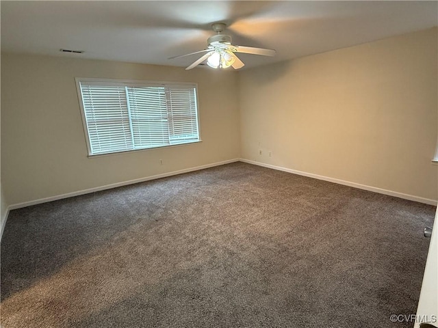 14005 Cooperton Cir, Chester, VA 23836 - unfurnished room with ceiling fan and dark carpet