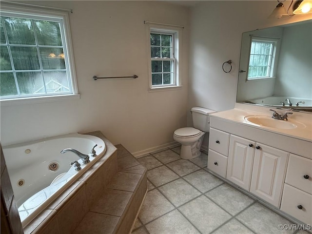 14005 Cooperton Cir, Chester, VA 23836 - bathroom with a jetted tub, healthy amount of natural light, and vanity