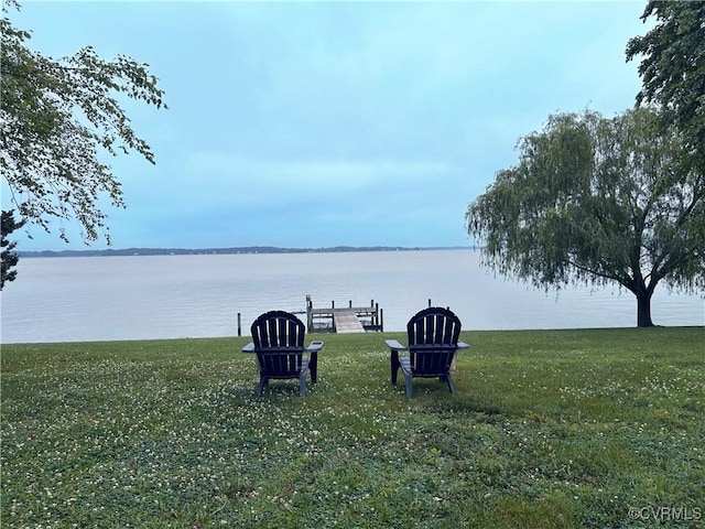 4030 Wellfords Wharf Rd, Warsaw, VA 22572 - view of grassy yard featuring a water view and a boat dock