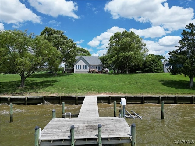 4030 Wellfords Wharf Rd, Warsaw, VA 22572 - dock area with a water view and a lawn
