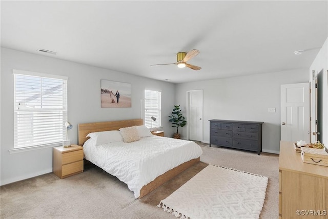 6906 Stafford Park Dr, Moseley, VA 23120 - bedroom with light colored carpet and a ceiling fan