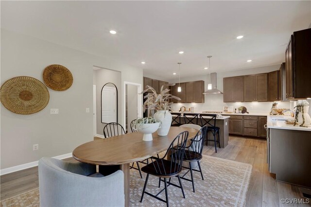 15707 Greenhart Dr, Chesterfield, VA 23832 - dining area with light wood-style floors and recessed lighting