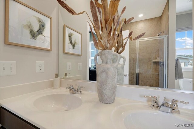 15707 Greenhart Dr, Chesterfield, VA 23832 - full bath featuring double vanity and a shower stall