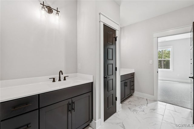 5-6 Pocahontas Trl, Providence Forge, VA 23089 - bathroom with vanity and marble finish floors