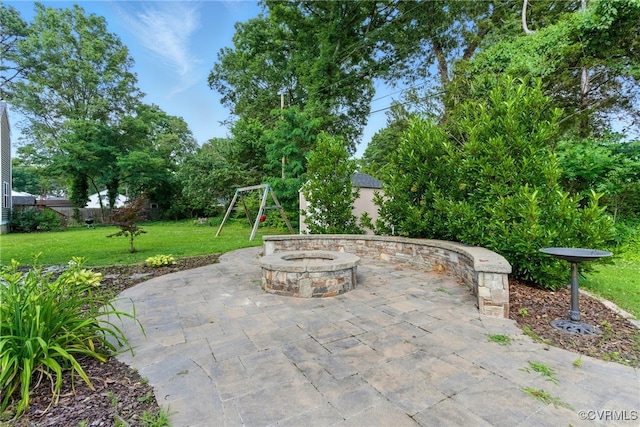 2201 Vandover Rd, Henrico, VA 23229 - view of patio / terrace featuring an outdoor fire pit