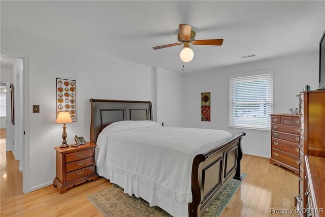 6661 Powhatan Dr, Hayes, VA 23072 - bedroom with light wood-style floors and ceiling fan