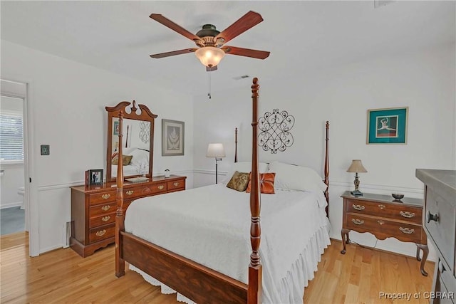 6661 Powhatan Dr, Hayes, VA 23072 - bedroom featuring light wood-type flooring and ceiling fan