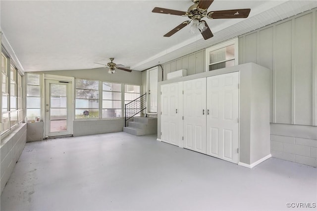 8238 Lansdowne Rd, Mechanicsville, VA 23116 - unfurnished sunroom featuring ceiling fan, plenty of natural light, and lofted ceiling