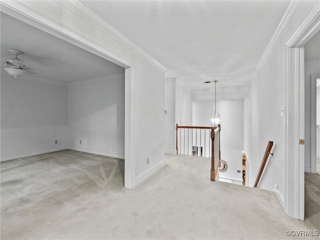 9313 Owl Trace Ct, Chesterfield, VA 23838 - carpeted spare room with a ceiling fan, crown molding, and a chandelier