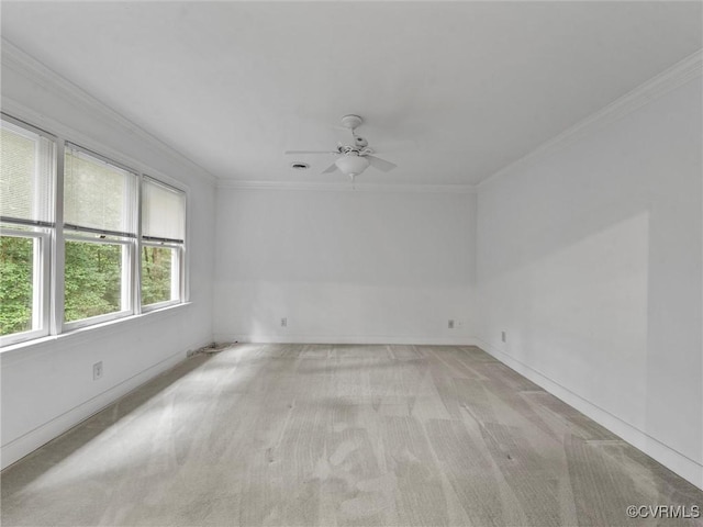 9313 Owl Trace Ct, Chesterfield, VA 23838 - spare room with carpet flooring, ceiling fan, and ornamental molding