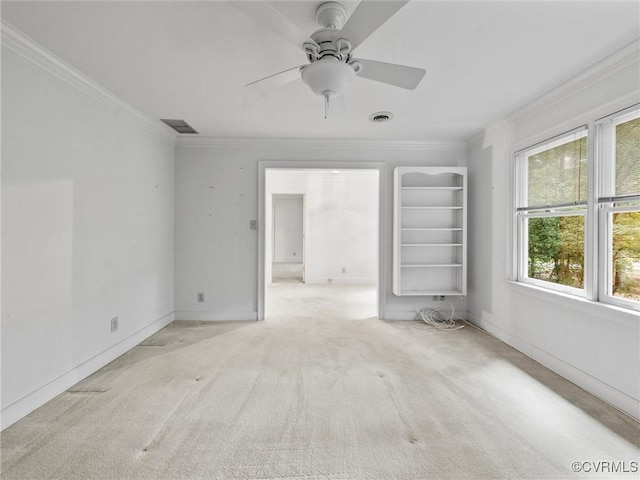 9313 Owl Trace Ct, Chesterfield, VA 23838 - spare room with crown molding, carpet, and ceiling fan