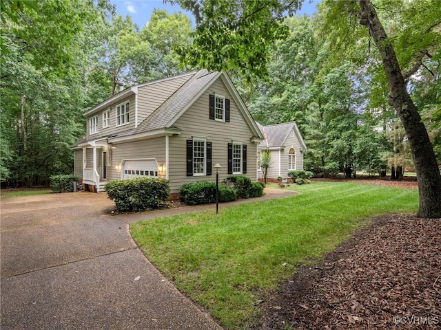 9313 Owl Trace Ct, Chesterfield, VA 23838 - view of front of house with a garage, a front yard, driveway, and roof with shingles
