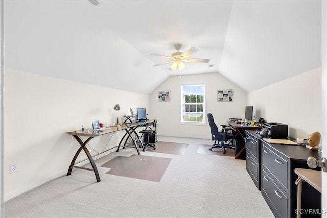 206 Twin Crest Dr, Chesterfield, VA 23236 - carpeted office space with lofted ceiling and a ceiling fan