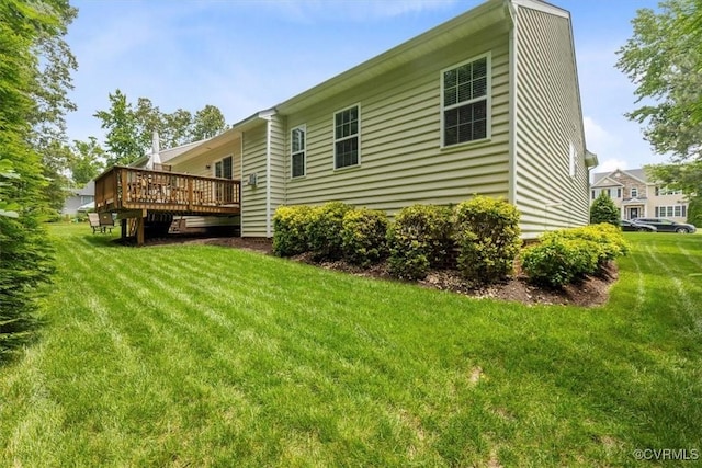 206 Twin Crest Dr, Chesterfield, VA 23236 - back of house featuring a wooden deck and a yard