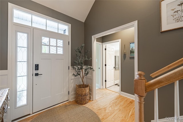15813 Maclear Dr, Midlothian, VA 23112 - entryway with lofted ceiling and light wood-style flooring