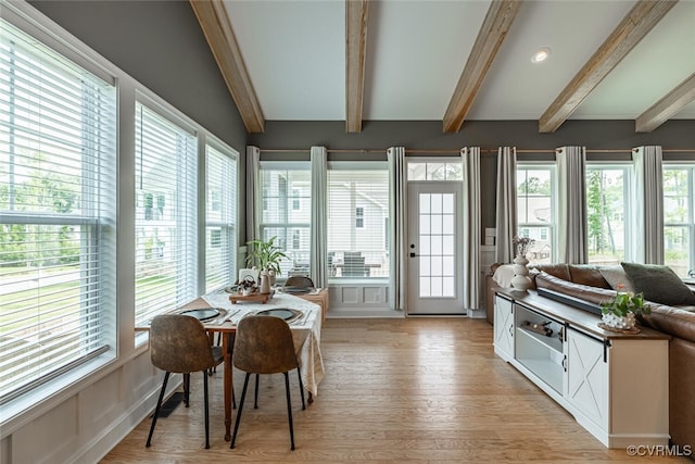 15813 Maclear Dr, Midlothian, VA 23112 - sunroom / solarium featuring beam ceiling and wood finished floors