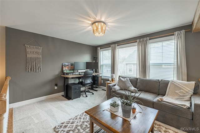 15813 Maclear Dr, Midlothian, VA 23112 - office area featuring light carpet and baseboards
