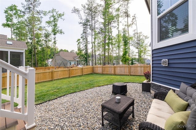 15813 Maclear Dr, Midlothian, VA 23112 - fenced backyard featuring an outdoor living space and a patio