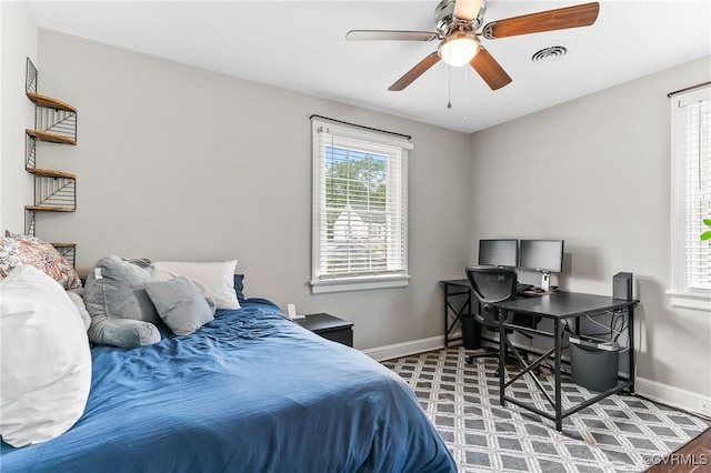 1426 Overlook St, Ampthill, VA 23224 - bedroom featuring an office area and a ceiling fan