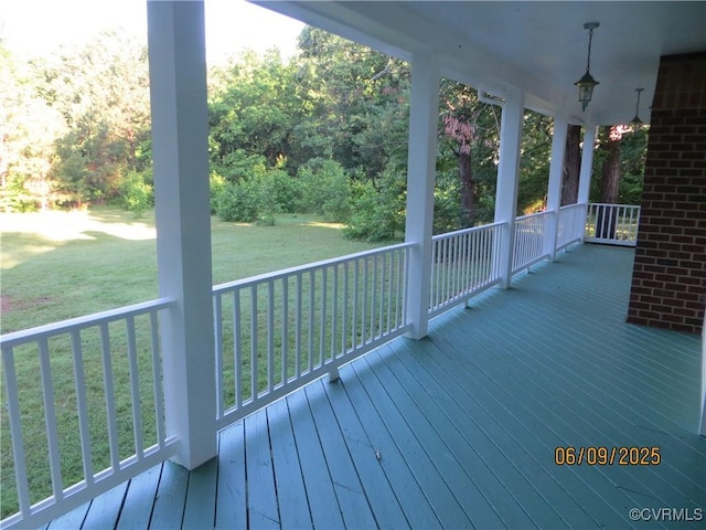 9630 Beaver Bridge Rd, Chesterfield, VA 23838 - wooden porch with a lawn