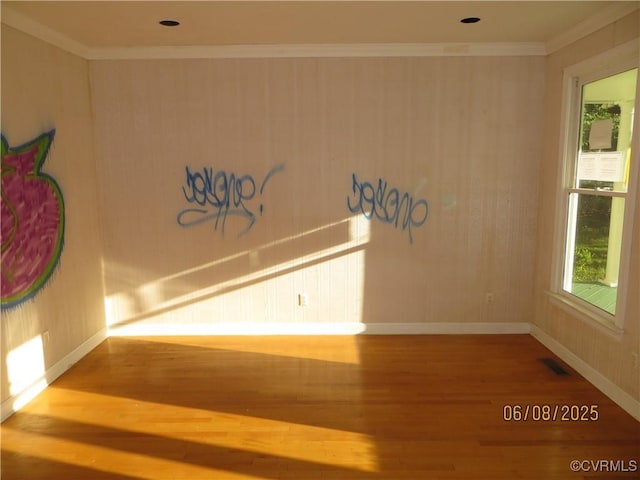 9630 Beaver Bridge Rd, Chesterfield, VA 23838 - spare room featuring wood finished floors and crown molding