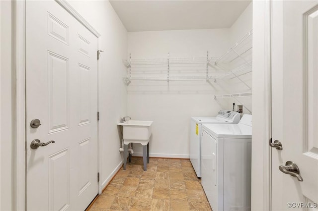 307 Kernel Ct, North Chesterfield, VA 23236 - laundry area with washer and dryer and stone finish floors