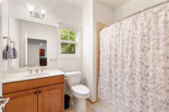 307 Kernel Ct, North Chesterfield, VA 23236 - bathroom with vanity, tile patterned floors, and a shower with curtain