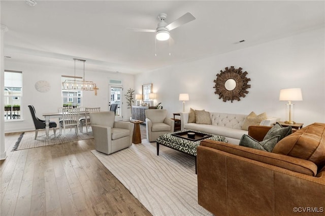 6988 Leire Ln, Chesterfield, VA 23832 - living room featuring wood-type flooring and a ceiling fan