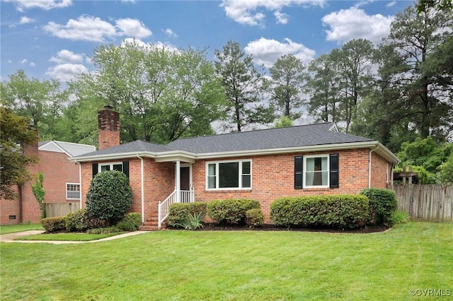 8507 Hanford Dr, Henrico, VA 23229 - ranch-style home featuring brick siding and a chimney