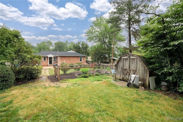8507 Hanford Dr, Henrico, VA 23229 - view of yard featuring a shed and a vegetable garden
