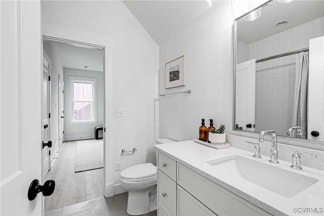 1823 W Cary St Unit A, Richmond, VA 23220 - full bathroom with vanity, a shower with curtain, and tile patterned floors