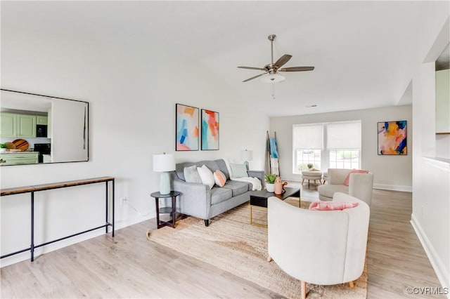 4814 Mill Park Ct, Glen Allen, VA 23060 - living area with wood finished floors, ceiling fan, and vaulted ceiling