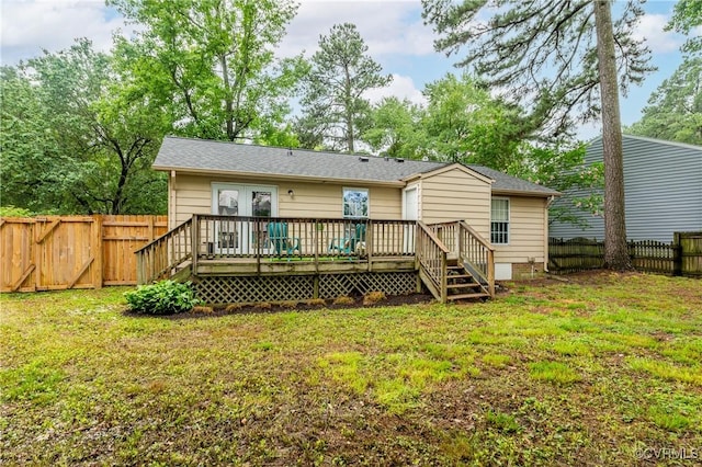 4814 Mill Park Ct, Glen Allen, VA 23060 - rear view of house featuring a wooden deck, a fenced backyard, and crawl space