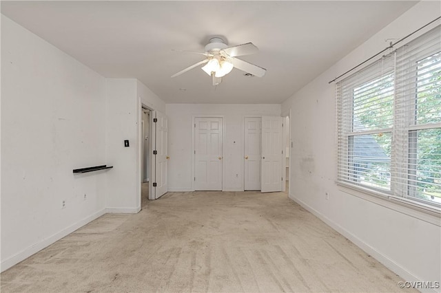 14106 Pensive Pl, Midlothian, VA 23112 - unfurnished bedroom featuring carpet floors, two closets, and a ceiling fan