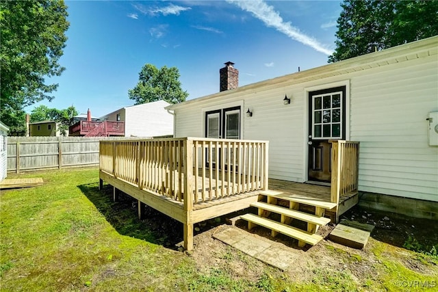 7131 Brook Way, Mechanicsville, VA 23111 - rear view of property with a chimney and a deck