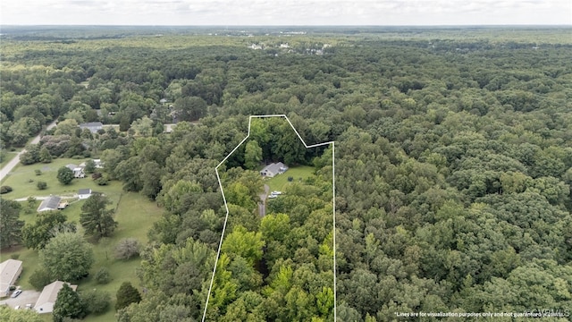12900 Spring Run Rd, Midlothian, VA 23112 - aerial view of property's location with a heavily wooded area and property parcel outlined